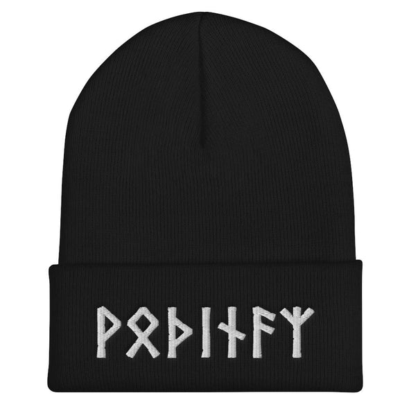 Odin Elder Futhark Runes BeanieBlack