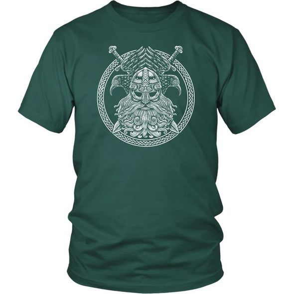 Odin Knotwork Ravens Cotton T-ShirtT-shirtDistrict Unisex ShirtDark GreenS