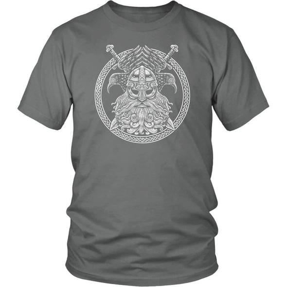 Odin Knotwork Ravens Cotton T-ShirtT-shirtDistrict Unisex ShirtGreyS