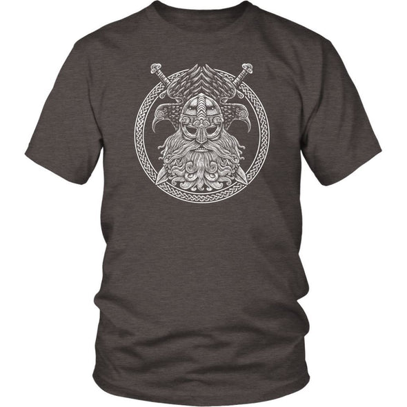 Odin Knotwork Ravens Cotton T-ShirtT-shirtDistrict Unisex ShirtHeather BrownS