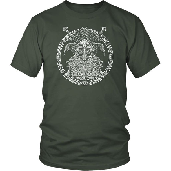 Odin Knotwork Ravens Cotton T-ShirtT-shirtDistrict Unisex ShirtOliveS