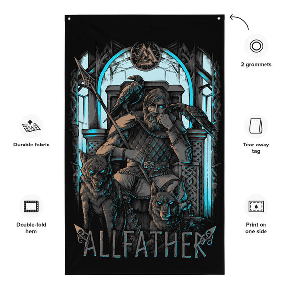 Odin Nordic Viking Allfather Valhalla Wall Flag