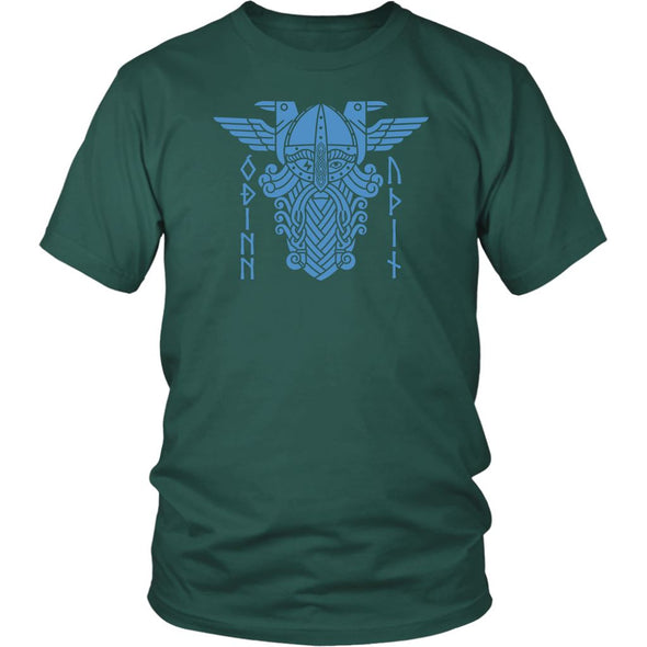 Odin Norse Blue Runes Cotton T-ShirtT-shirtDistrict Unisex ShirtDark GreenS