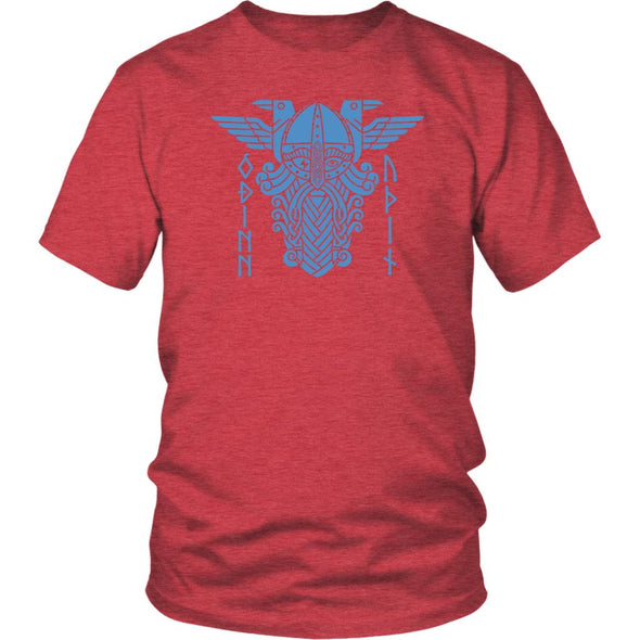 Odin Norse Blue Runes Cotton T-ShirtT-shirtDistrict Unisex ShirtHeather RedS