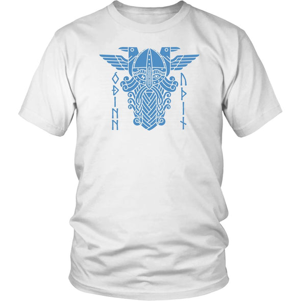 Odin Norse Blue Runes Cotton T-ShirtT-shirtDistrict Unisex ShirtWhiteS