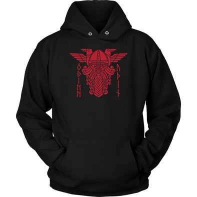 Odin Norse Red Runes HoodieT-shirtUnisex HoodieBlackS