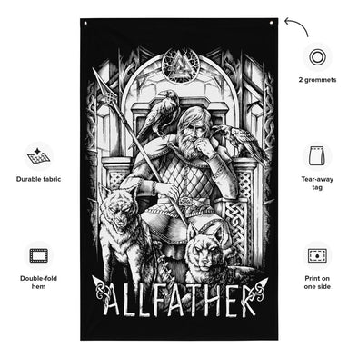 Odin Norse Viking Allfather Valhalla Wall Flag