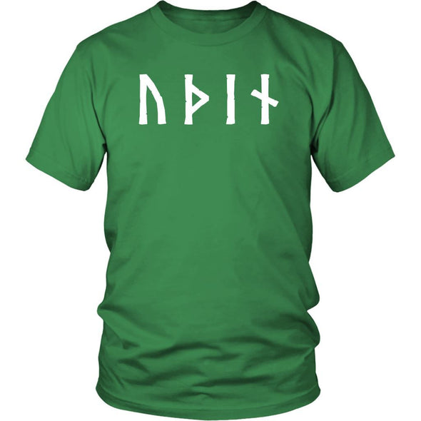 Odin Óðınn Norse Futhark Runes Cotton T-ShirtT-shirtDistrict Unisex ShirtKelly GreenS