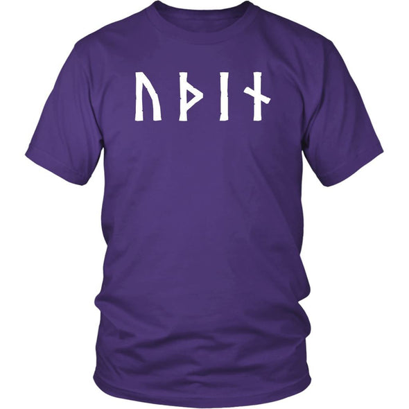 Odin Óðınn Norse Futhark Runes Cotton T-ShirtT-shirtDistrict Unisex ShirtPurpleS