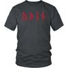 Odin Óðınn Norse Red Futhark Runes Cotton T-ShirtT-shirtDistrict Unisex ShirtCharcoalS