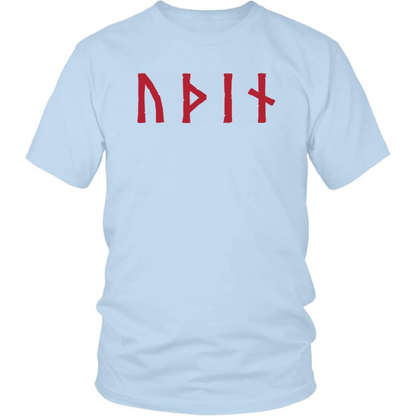 Odin Óðınn Norse Red Futhark Runes Cotton T-ShirtT-shirtDistrict Unisex ShirtIce BlueS