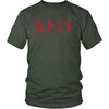 Odin Óðınn Norse Red Futhark Runes Cotton T-ShirtT-shirtDistrict Unisex ShirtOliveS