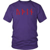 Odin Óðınn Norse Red Futhark Runes Cotton T-ShirtT-shirtDistrict Unisex ShirtPurpleS
