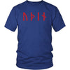Odin Óðınn Norse Red Futhark Runes Cotton T-ShirtT-shirtDistrict Unisex ShirtRoyal BlueS