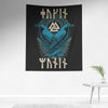 Odin Raven Huginn Muninn Runes Viking Wall Tapestry Norse Mythology Pagan Nordic ArtWall Art