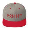 Odin Red Runes Pagan Norse Elder Futhark Snapback CapHeather Grey/ Red