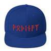 Odin Red Runes Pagan Norse Elder Futhark Snapback CapRoyal Blue