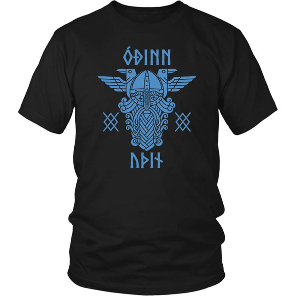 Odin Runes Blue Gungnir Cotton T-ShirtT-shirtDistrict Unisex ShirtBlackS