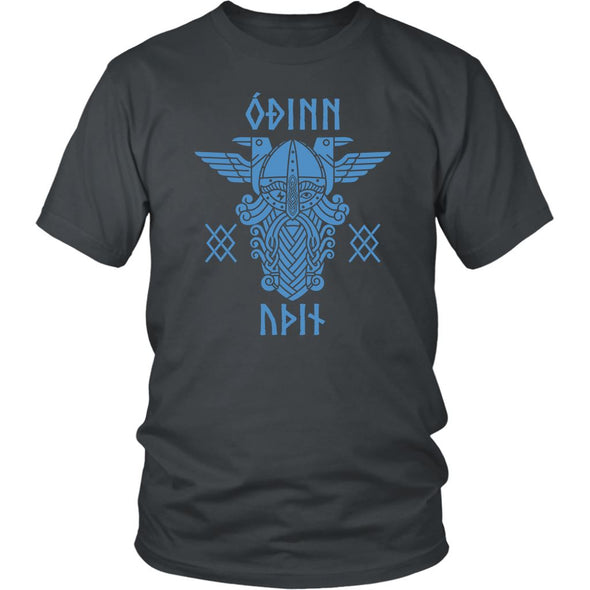 Odin Runes Blue Gungnir Cotton T-ShirtT-shirtDistrict Unisex ShirtCharcoalS