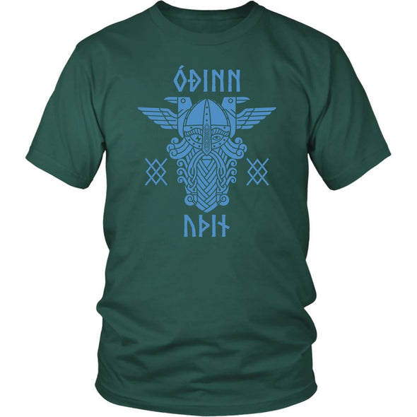 Odin Runes Blue Gungnir Cotton T-ShirtT-shirtDistrict Unisex ShirtDark GreenS