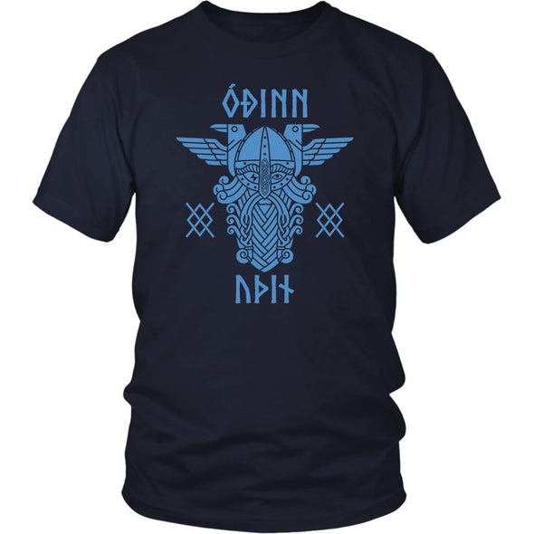 Odin Runes Blue Gungnir Cotton T-ShirtT-shirtDistrict Unisex ShirtNavyS