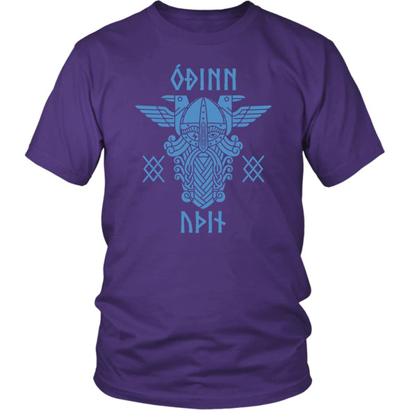 Odin Runes Blue Gungnir Cotton T-ShirtT-shirtDistrict Unisex ShirtPurpleS