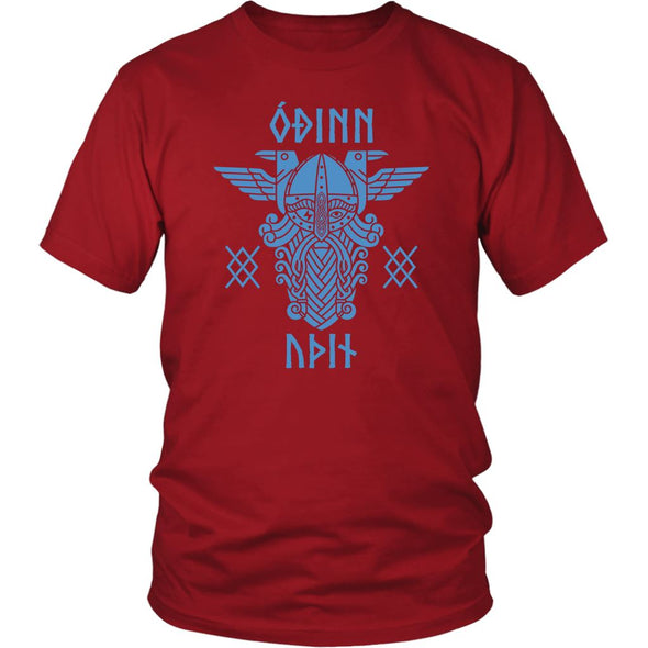 Odin Runes Blue Gungnir Cotton T-ShirtT-shirtDistrict Unisex ShirtRedS