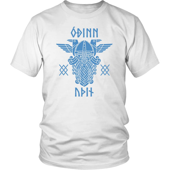 Odin Runes Blue Gungnir Cotton T-ShirtT-shirtDistrict Unisex ShirtWhiteS