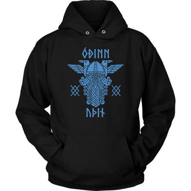 Odin Runes Blue Gungnir HoodieT-shirtUnisex HoodieBlackS