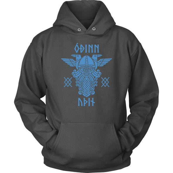 Odin Runes Blue Gungnir HoodieT-shirtUnisex HoodieCharcoalS