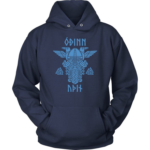 Odin Runes Blue Valknut HoodieT-shirtUnisex HoodieNavyS