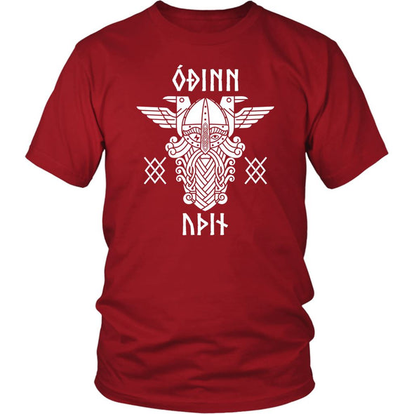 Odin Runes Gungnir Cotton T-ShirtT-shirtDistrict Unisex ShirtRedS