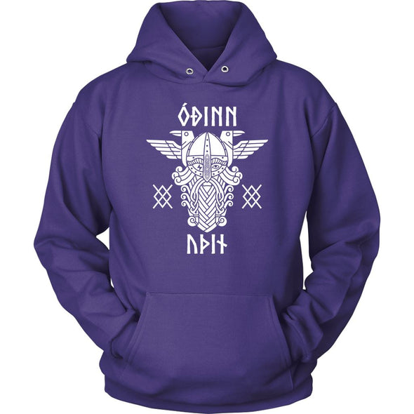 Odin Runes Gungnir HoodieT-shirtUnisex HoodiePurpleS