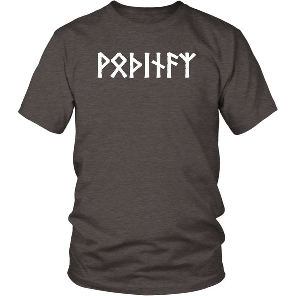 Odin Runes Norse Pagan Elder Futhark Cotton T-Shirt Viking ClothingT-shirtDistrict Unisex ShirtHeather BrownS