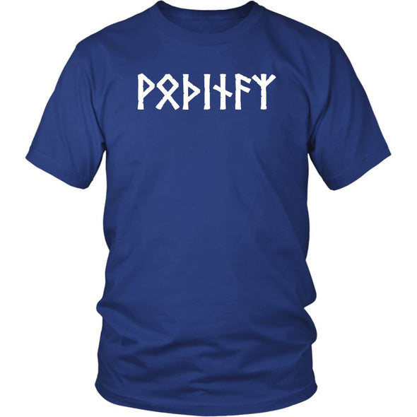 Odin Runes Norse Pagan Elder Futhark Cotton T-Shirt Viking ClothingT-shirtDistrict Unisex ShirtRoyal BlueS