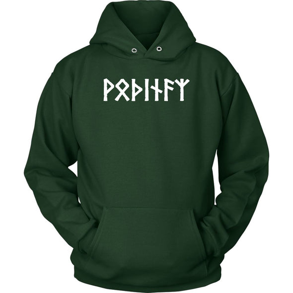 Odin Runes Norse Pagan Elder Futhark Hoodie Viking ClothingT-shirtUnisex HoodieDark GreenS