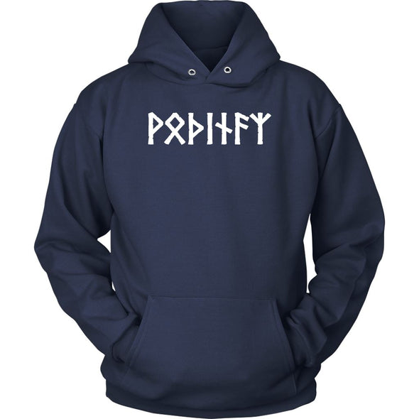 Odin Runes Norse Pagan Elder Futhark Hoodie Viking ClothingT-shirtUnisex HoodieNavyS