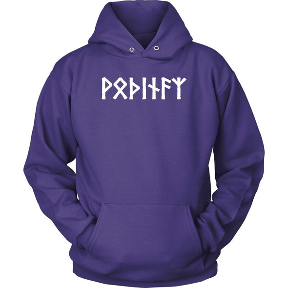 Odin Runes Norse Pagan Elder Futhark Hoodie Viking ClothingT-shirtUnisex HoodiePurpleS