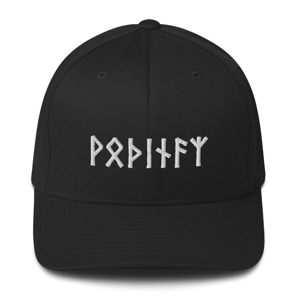 Odin Runes Pagan Norse Elder Futhark Flexfit CapBlackS/M