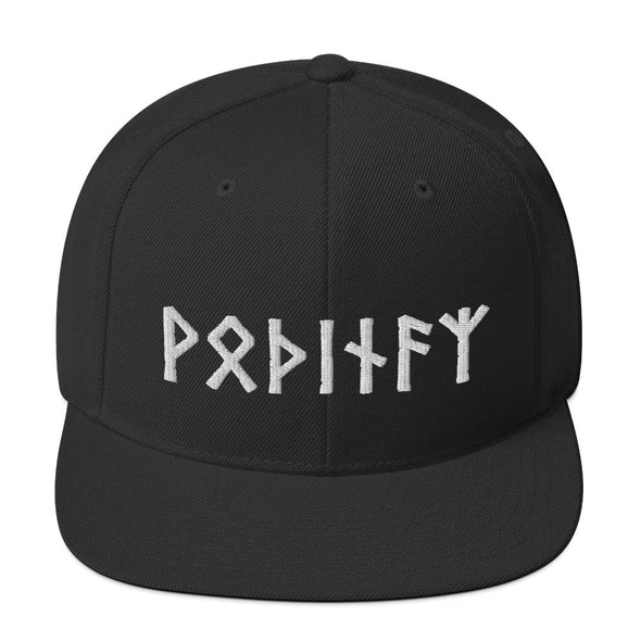 Odin Runes Pagan Norse Elder Futhark Snapback CapBlack