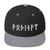 Odin Runes Pagan Norse Elder Futhark Snapback CapBlack/ Silver