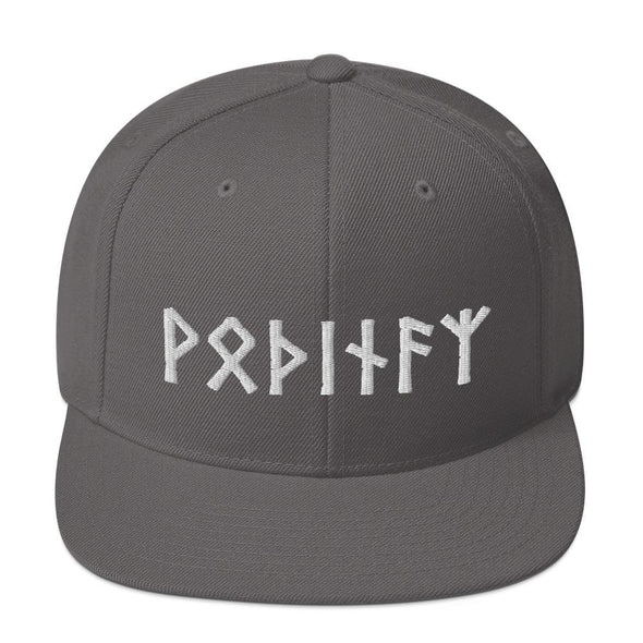 Odin Runes Pagan Norse Elder Futhark Snapback CapDark Grey