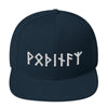 Odin Runes Pagan Norse Elder Futhark Snapback CapDark Navy