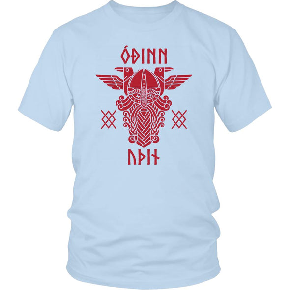Odin Runes Red Gungnir Cotton T-ShirtT-shirtDistrict Unisex ShirtIce BlueS