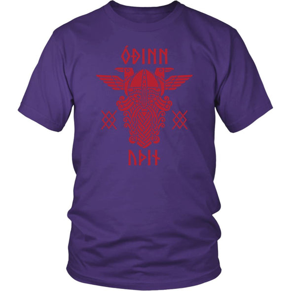 Odin Runes Red Gungnir Cotton T-ShirtT-shirtDistrict Unisex ShirtPurpleS