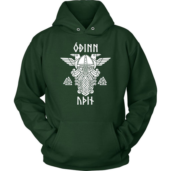Odin Runes Valknut Cotton HoodieT-shirtUnisex HoodieDark GreenS