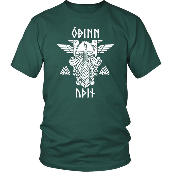 Odin Runes Valknut Cotton T-ShirtT-shirtDistrict Unisex ShirtDark GreenS