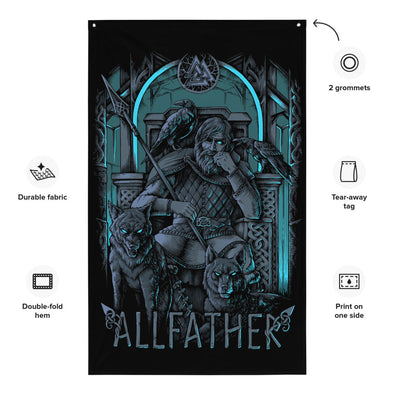 Odin Valhalla Allfather Norse Wall Flag