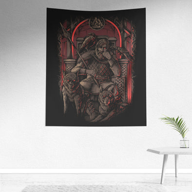 Odin Valhalla Norse Viking Wall TapestryWall Art