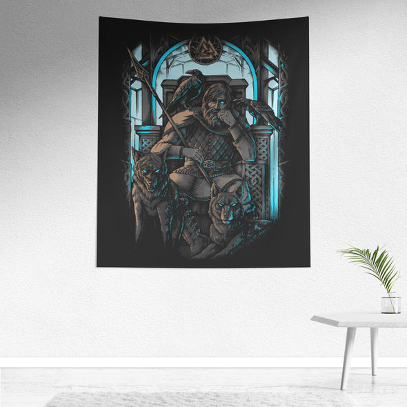 Odin Valhalla Pagan Viking Wall TapestryWall Art